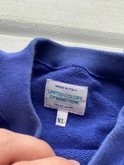 80s United Colors Of Benetton Xlarge Blue Sweatshirt RARE Archive Mens Xlarge