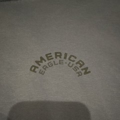 American Eagle Men’s Blue Solid Pullover Hoodie Relaxed Fit Logo Kangaroo XS