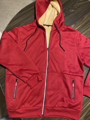 Men’s XL Zip Up, Hooded Sweatshirt, Zip Pockets, Deep Red,