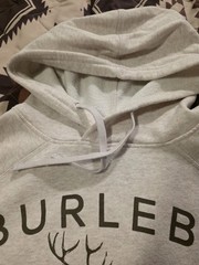 Burlebo Whitetail Deer Fleece Pullover Hoodie Heather Oatmeal Men’s Size Medium