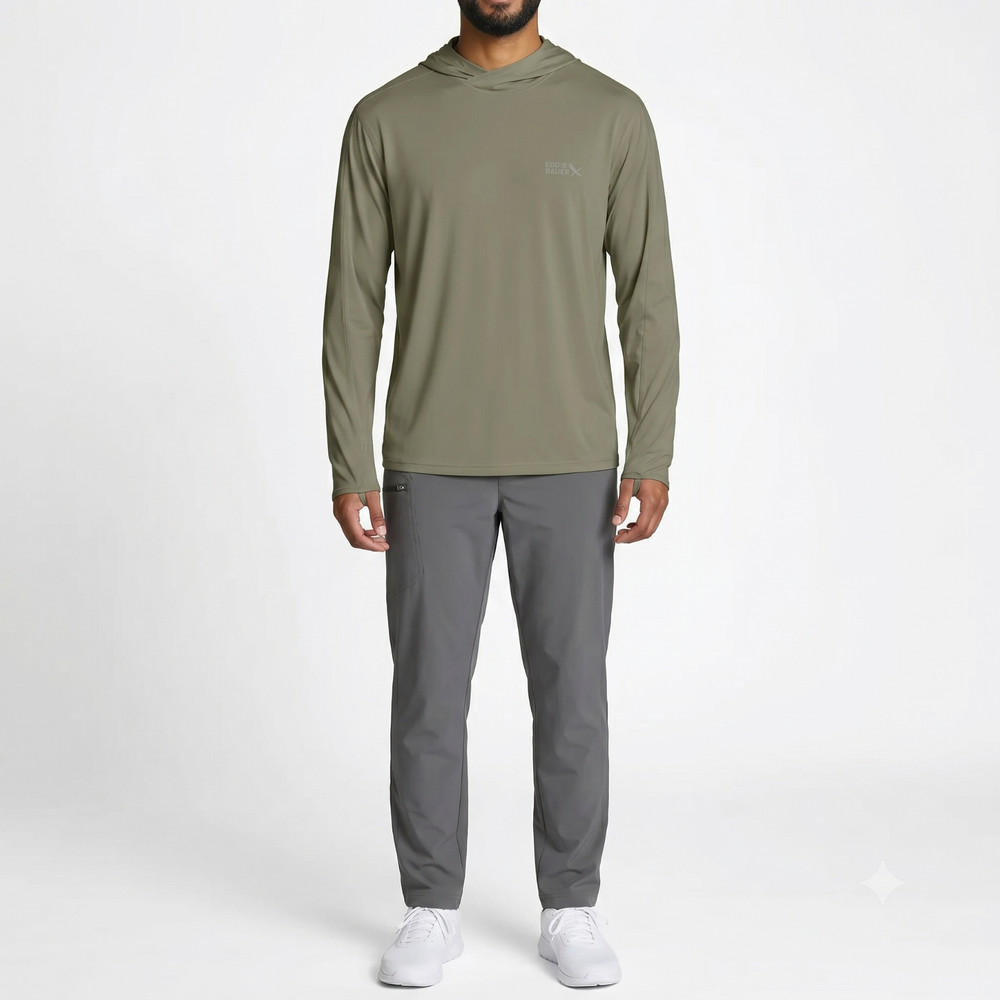 Eddie Bauer Mens Performance Hoodie UPF 50 Lightweight Stretch S M L XL 2XL 3XL