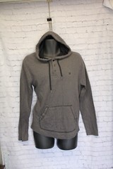 Hurley Hoodie Tshirt Men Medium Dark Gray Logo Pullover Striped Comfy Lounge