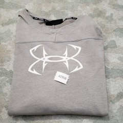 Under Armour Sweatshirt Mens XL Gray Fish Hook Loose Pullover Long Sleeve
