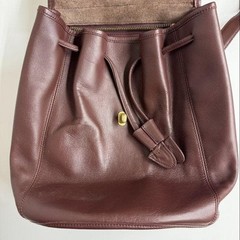 Coach Vintage All-Leather Backpack 1990s DK Brown Leather Used