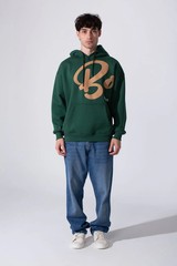 Men’s Beige Pullover Hoodie Graphic Logo Sweatshirt Casual Streetwear Kangaroo