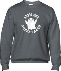 Sheet Faced Halloween Trick or Treat Horror Costume Party Ghost Mens Sweatshirt