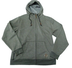 Burton Hoodie Mens XL Full Zip Dry Ride Fleece Lined 3 Pockets Grey Weatherproof