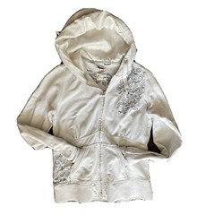 Vintage Rare Triple Five Soul NYC full zip-up hoodie White Embroidered XL