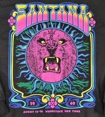 Adult Small Carlos Santana Woodstock 1969 Colorful Lion Print Sweatshirt, Unisex
