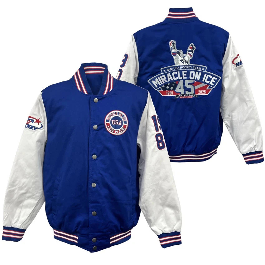 Miracle on Ice 45th Anniversary 1980-2025 Bomber Jacket S-5XL polyester DOTO02