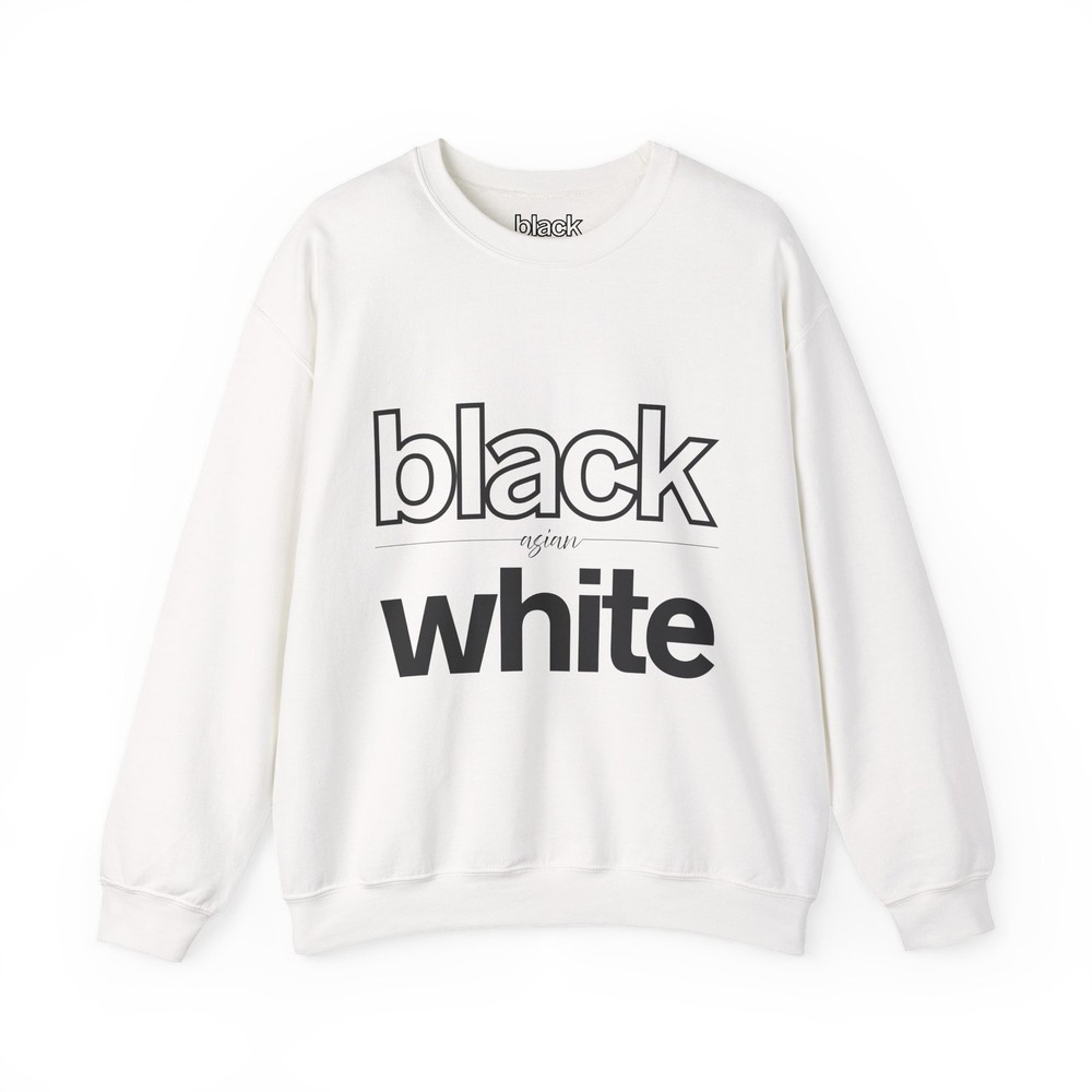 Casual Minimalist BLACK/WHITE Unisex Crewneck Sweatshirt, Black/White Variation