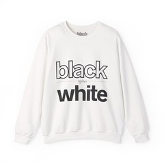 Casual Minimalist BLACK/WHITE Unisex Crewneck Sweatshirt, Black/White Variation