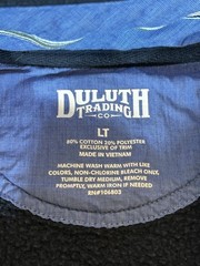 Duluth Trading Sweatshirt Mens Large Tall Blue 1/4 Snap Pullover Fleece Lined LT
