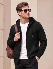 Mens Full Zip Sweatshirt Fleece Hoodie Sweat Shirts Casual Outdoor Sport Jackets