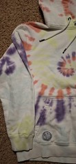 The Goat USA Adult Medium White Tie Dye Hoodie Long Sleeve Cotton Polyester M