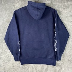 Vintage Sapphire Lounge Hoodie Mens XL Blue Fleece Sweatshirt Skater Y2K Tribal