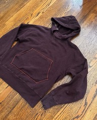 Hellers Cafe x Warehouse Co Hoodie Size 40 S/M Plum Eggplant Made in Japan Rare