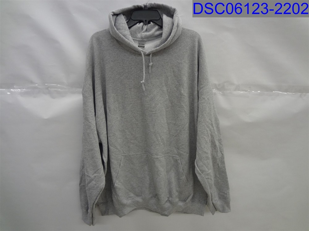 Gildan Mens 2XL Solid Gray Heavy Blend Pullover Hoodie