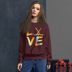 Hockey Love Unisex Sweatshirt Men Women S,M,L,XL,2X,3X