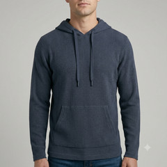 Rainforest Men’s Textured Waffle Hoodie Soft Stretch Midweight Drawstring S-3XL
