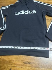Adidas Essentials 3-Stripes Hoodie Legend Ink/White Small Q7