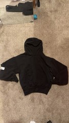Yeezy Black Cotton Pullover Hoodie Long Sleeve Solid Men’s Size XS Pockets