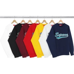 New Supreme Brush Script Crewneck Sweatshirt Sweater Top Fall Winter 2016 Size L