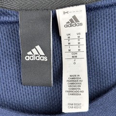 Adidas Crewneck Sweatshirt Men M Navy Blue Mesh Pullover Zipper Pockets 3 Stripe