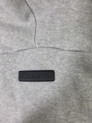 EUC Fear Of God Essentials Dark Heather Grey Oatmeal Hoodie Boxy Sz S Oversized