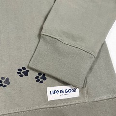 Life is Good Sweatshirt XL Sage Green Simply True Walking Paws Crewneck NEW