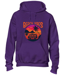 BEACH VIBES HOODY HOODIE SUMMER HOLIDAY CASUAL CLOTHING FASHION GIFT TOP