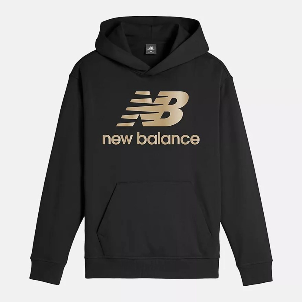 New Balance Men’s Essentials Stacked Logo Black/Gold Hoodie Size Small MSRP: $70