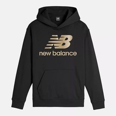 New Balance Men’s Essentials Stacked Logo Black/Gold Hoodie Size Small MSRP: $70