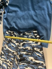 Puma Blue Black White Camo Hoodie & Pants Size Large & S Unisex Sweat Suit