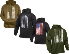 Distressed US Flag Concealed Carry Hoodie American Patriotic Sweatshirt