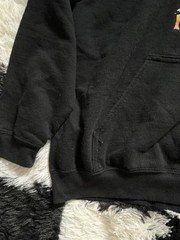Hook-Ups Black Alice Rabbit Graphic Print Pullover Fleece Hoodie Pockets Mens M