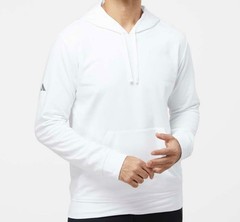 Adidas A432 Unisex White Fleece Hooded Golf Sweatshirt Pullover – XL -50% Off