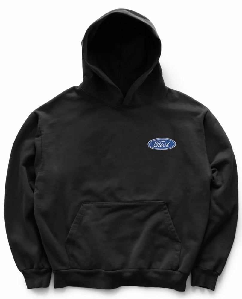 FUCT Ford Oval Parody Embroidered Logo Pullover Hoodie Black Extra Large XL