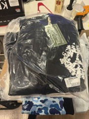 Denim Tears Men’s Denim University Full Zip Hoodie Black/White XS Graphic