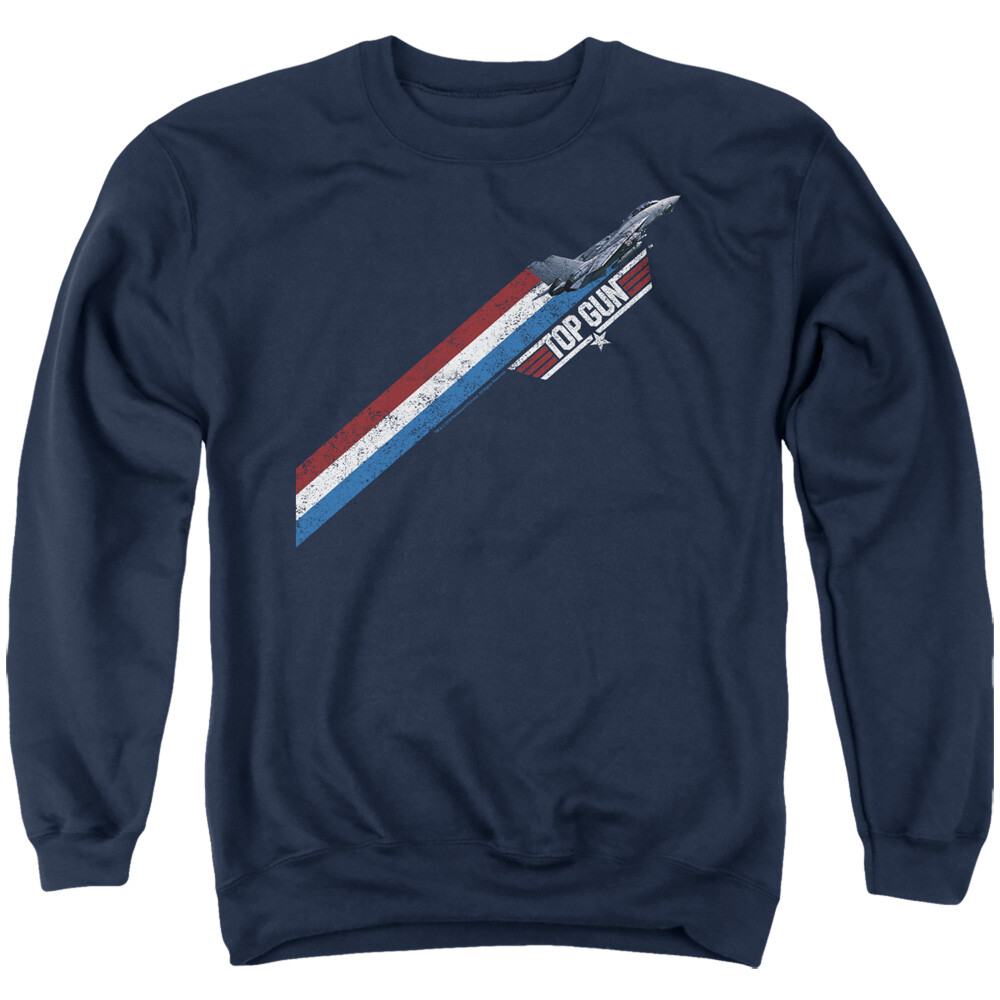 Top Gun Sweatshirt Red White Blue Stripes Navy Pullover