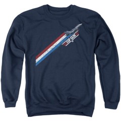Top Gun Sweatshirt Red White Blue Stripes Navy Pullover