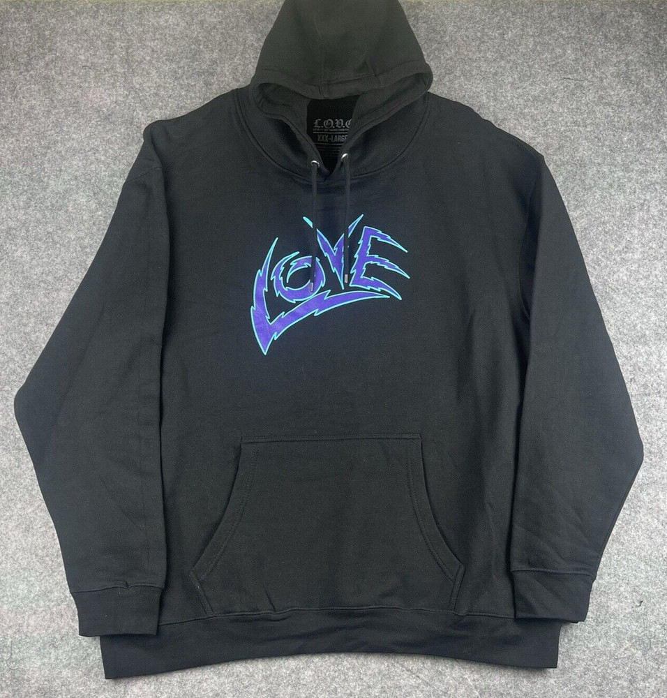 Mens Hoodie Size 3XL Sweatshirt Black Blue Purple L.O.V.E Kodak New With Tags