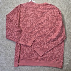 Tommy Bahama Mens Ben and Terry Sweatshirt Mens 2XL Coral Pink Floral Hawaiian