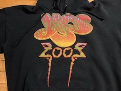 VINTAGE Yes 2002 Tour Hoodie Men’s Large Black Distressed Y2K
