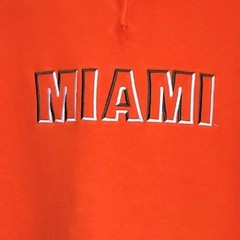 University of Miami Canes Vintage 90s Champs Orange Green Collegiate Hoodie XL