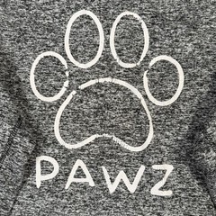 Pawz Unisex Black, White Blended Hoodie Large J. America Fabric Dog Lovers