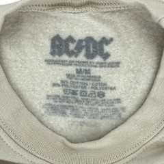 AC/DC Men’s Medium Crewneck Sweatshirt – Beige Lightning Bolt Graphic