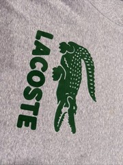 Modern Lacoste Big Gator Heather Gray Crewneck Sweatshirt Spellout Men’s L 5