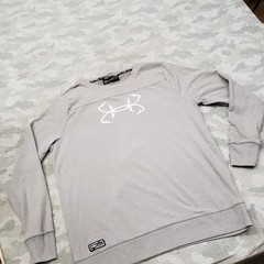 Under Armour Sweatshirt Mens XL Gray Fish Hook Loose Pullover Long Sleeve