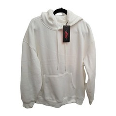 The Gym People Men’s Medium White Fleece Lined Hoodie Sweatshirt